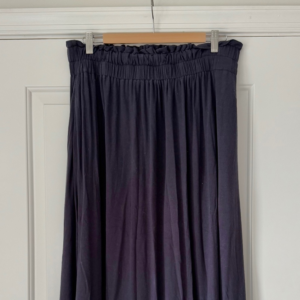 Boden navy blue jersey midi skirt size 12
